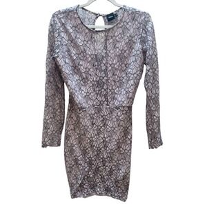 ASOS Women's Lilac Floral Lace Bodycon Dress Lavender Cocktail Party Formal SZ 8